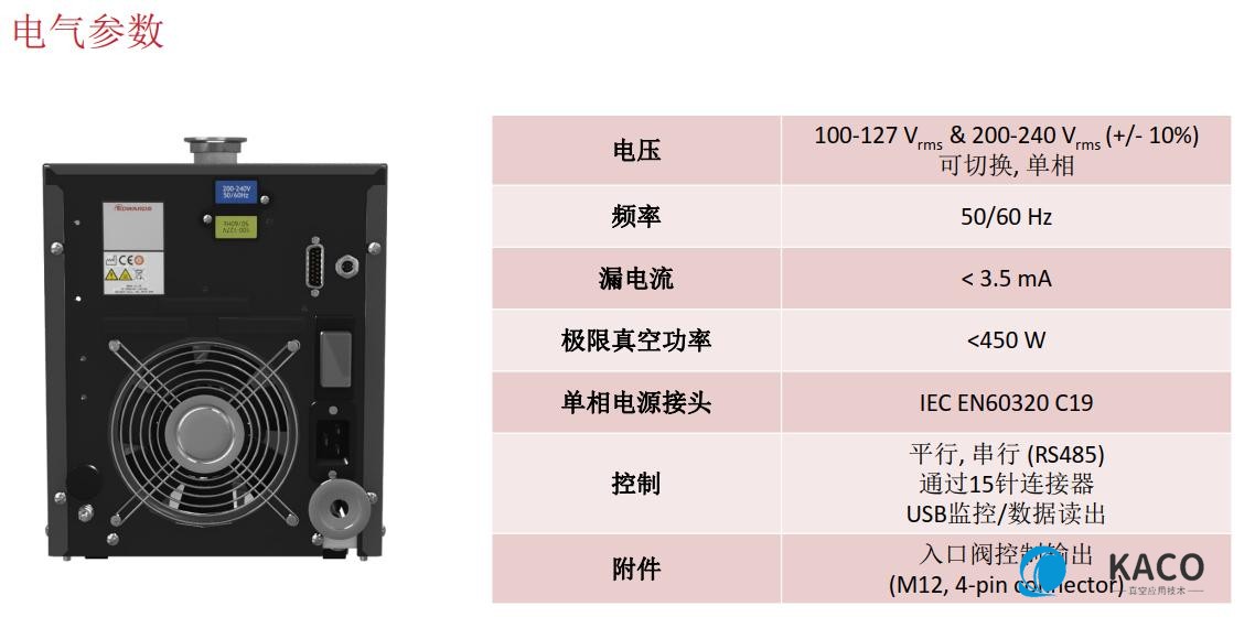 Edwards新型nXRI多級羅茨真空泵電氣參數(shù)